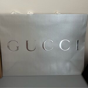 Gucci Metallic Silver shopping bag